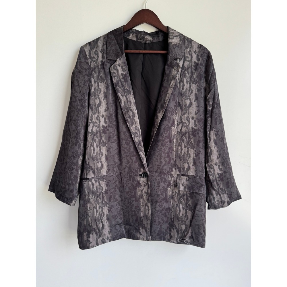 AllSaints Neve Snake Blazer Grey Snakeskin Single Button Jacket Indie sleezeUS 8